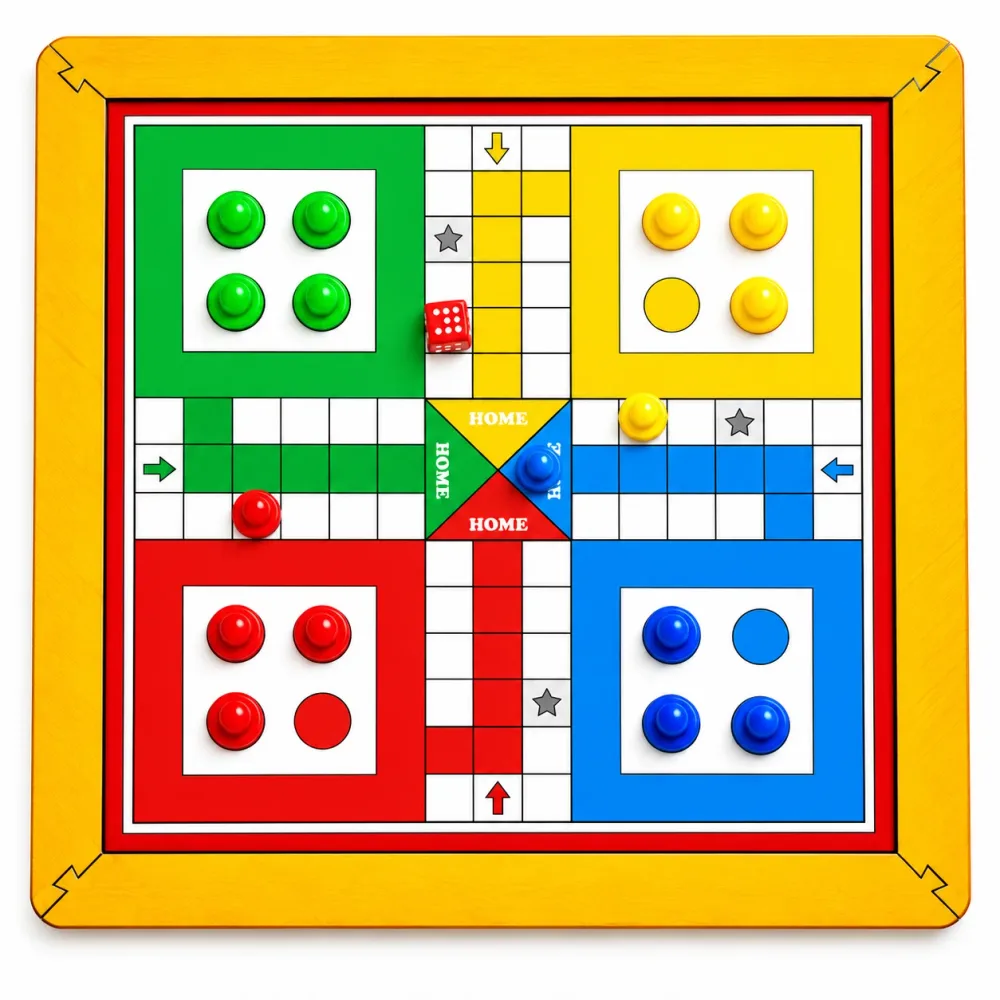 2-in-1 Wooden Board Game – Ludo & Snakes and Ladders alternate view