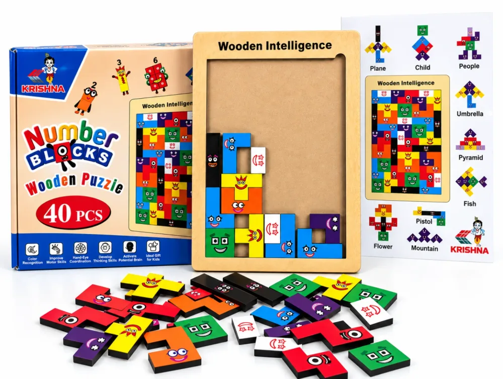 Wooden Intelligence Puzzle Board – Brain Teaser Game for Kids alternate view