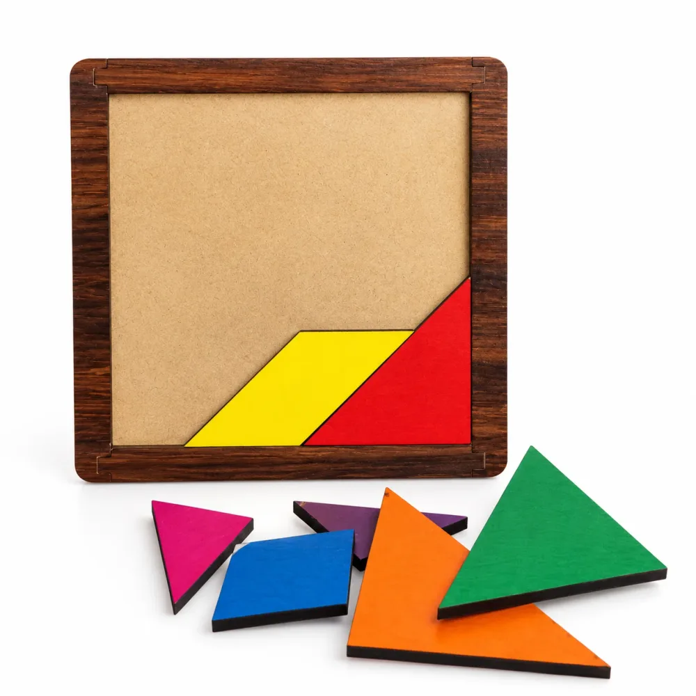 Wooden Tangram Puzzle – 7 Piece Educational Brain Game for Kids alternate view